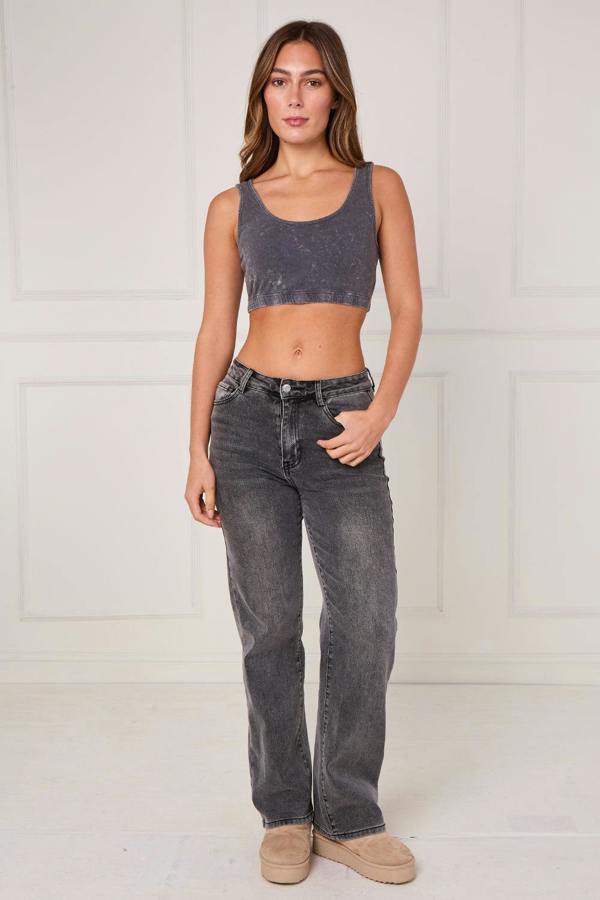 Ribbed Scoop Neck Crop Top