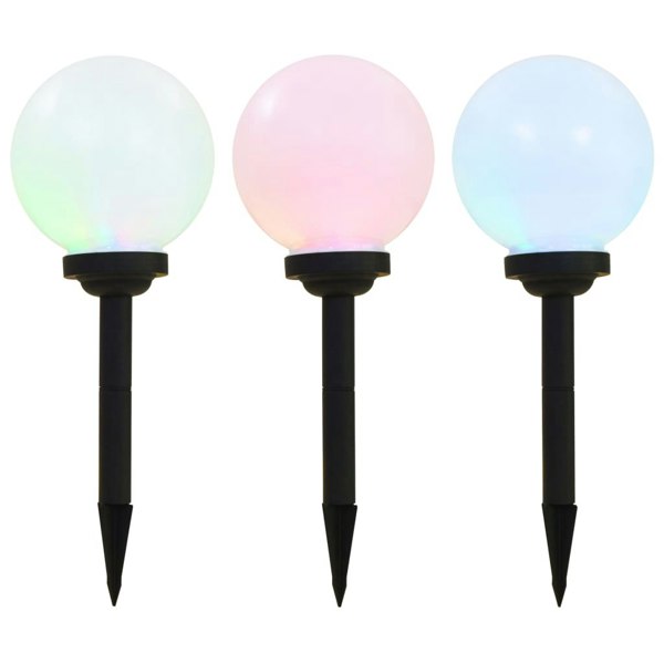 Berkfield Outdoor Solar Lamps 3 pcs LED Spherical 20 cm RGB