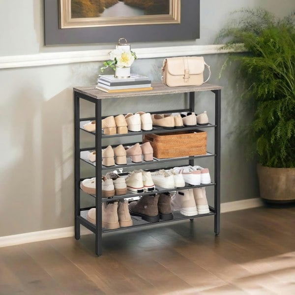 Rafaelo Mobilia 5-Tier Shoe Rack Greige