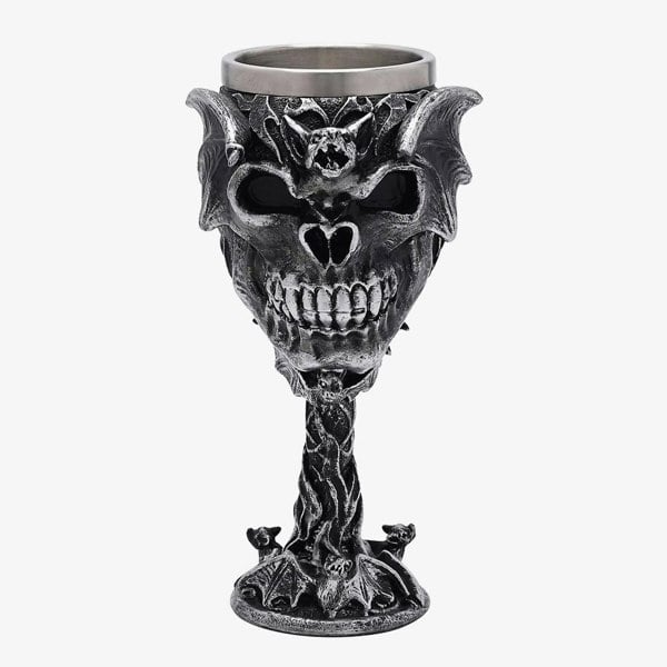 T. H. Baker Mystic Legends Skull And Bat Goblet Gift 69693