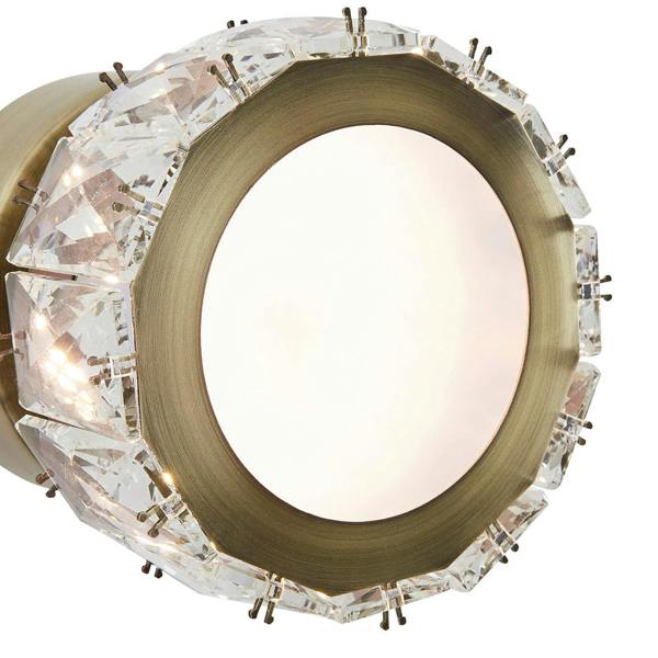 Pagazzi Lighting Dilan Antique Brass & Crystal LED Wall Light