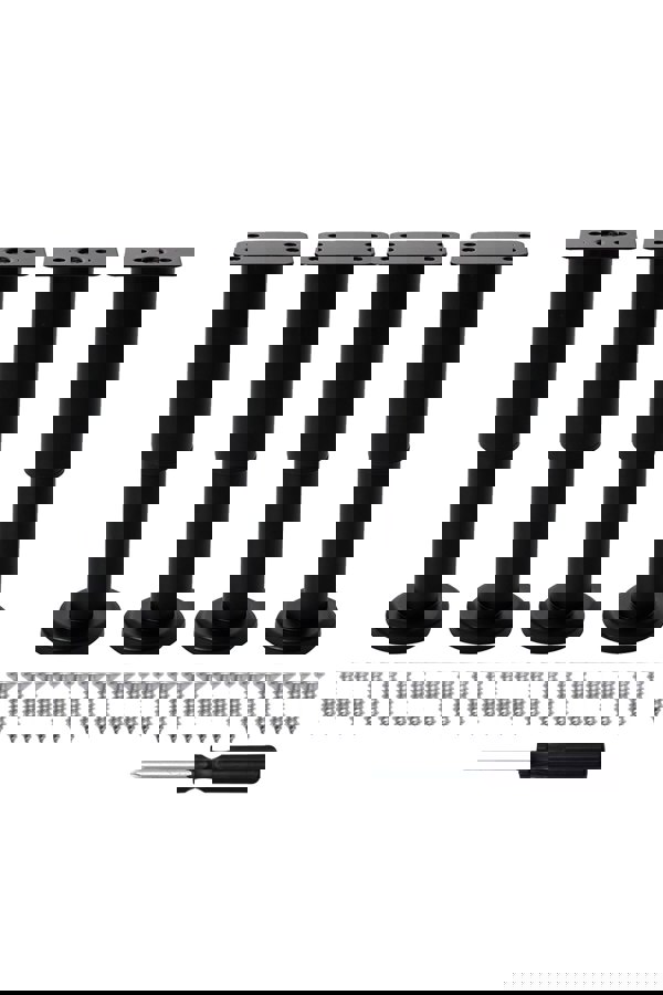 Living and Home 4 Pcs Adjustable Carbon Steel Heavy Duty Furniture Support Legs with Rubber Pads for Cabinet Sofa (12-18cm)