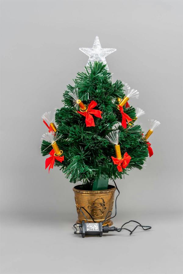 2ft to 6ft Candle & Bow Fibre Optic Christmas Trees, Green PVC, Pre-Lit LED image 8