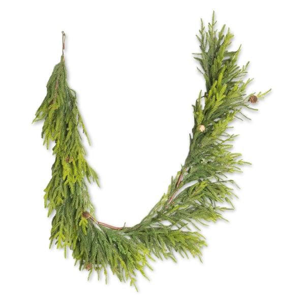 18cm Green Araucaria Garland with Mini Pine Cones for Festive Home Decor image 1