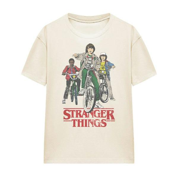 Stranger Things Womens/Ladies Hawkins Bike Riders T-Shirt - Natural - 