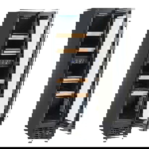 17 Bottle 30cm Built-in Slim Dual Zone Wine Cooler Fridge - LED Backlit BLACK - LoopsDirect