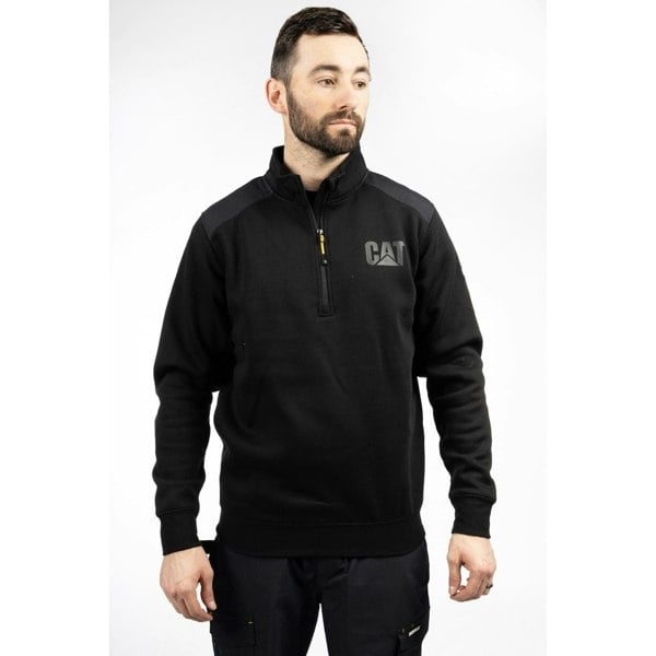 Caterpillar Essential 1/4 Zip Polyester Men's Sweatshirt - Black