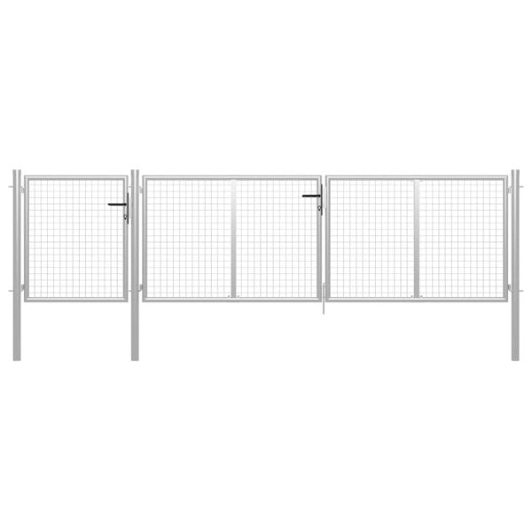 Berkfield Garden Gate Steel 400x100 cm Silver