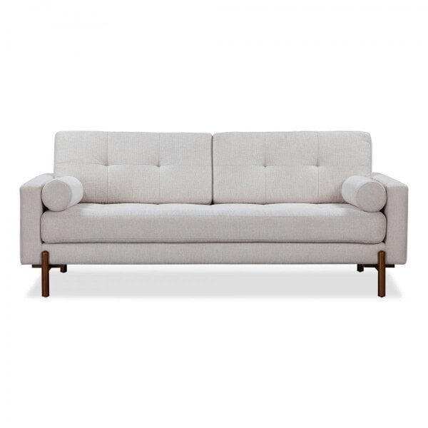 Wyld Haus Curitiba Natural Textured Upholstered 3 Seater Sofa Wooden Legs