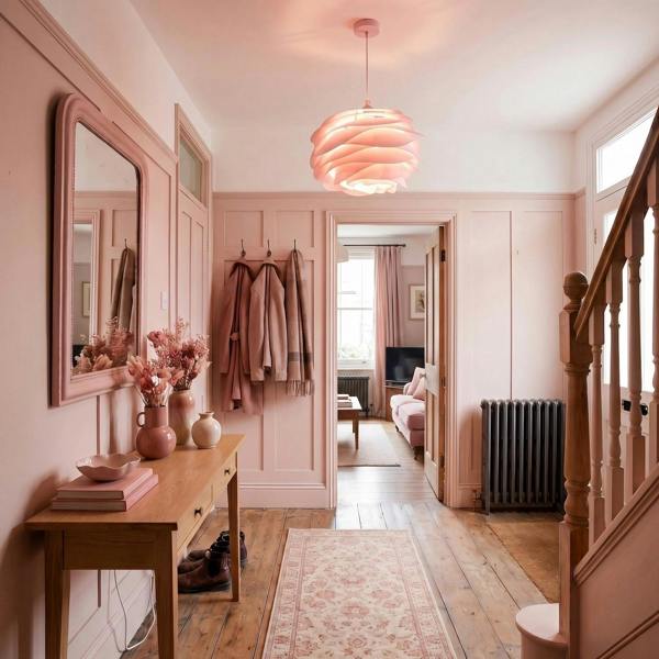 Modern Pink Wavy Rippled Pendant Ceiling Light Shade for Bedroom etc Image 6