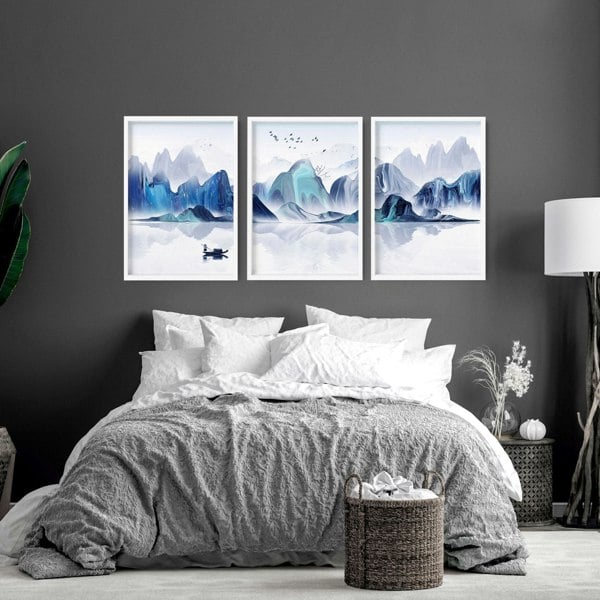 Japanese wall decor | set of 3 Bedroom wall prints