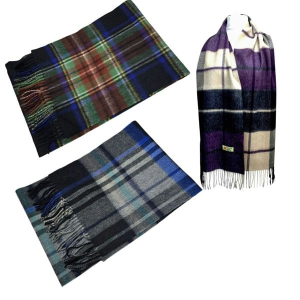 Strathurie 100% Lambswool Scarf – Men’s/Unisex – 30 × 180 cm