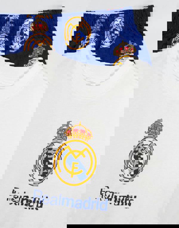 Real Madrid Boys Multicoloured Logo Short Sleeve Long Leg Pyjama Set