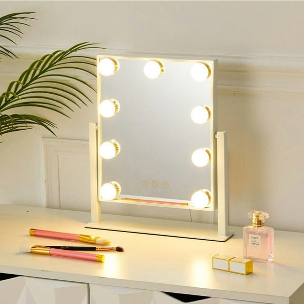 LED Lighted Vanity Mirror with 14 Bulbs for Dressing Room and Bedroom Living and Home