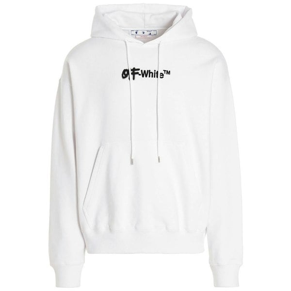 Off-White Off White Spray Helvetica Skate Fit Hoodie - White