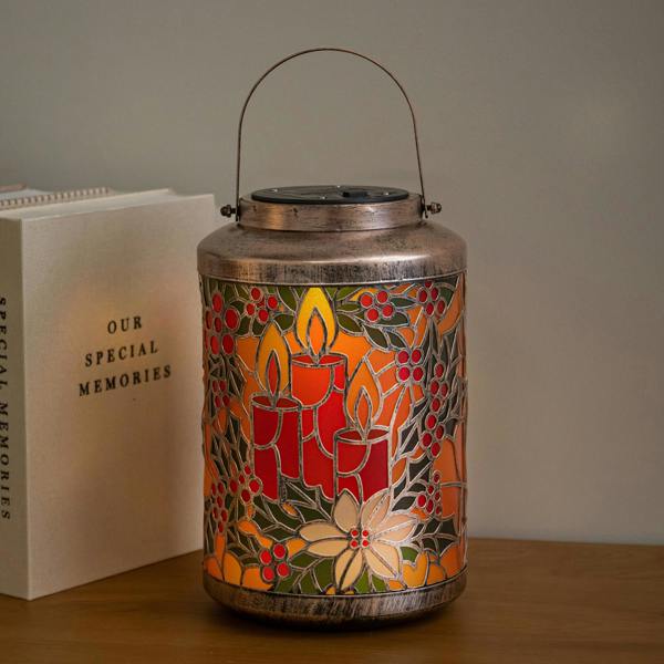 Samuel Alexander 34cm Light Up Decoration LED Candle Christmas Lantern with Timer