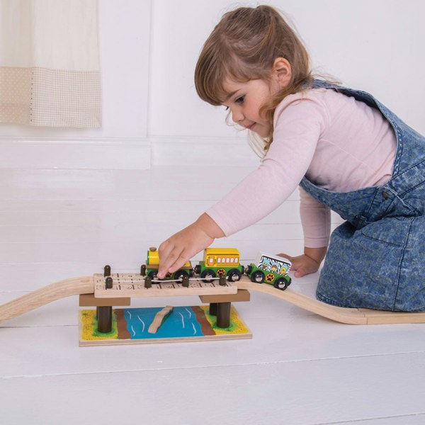 Bigjigs Rail Safari Wooden Rope Bridge Train Set Accessory