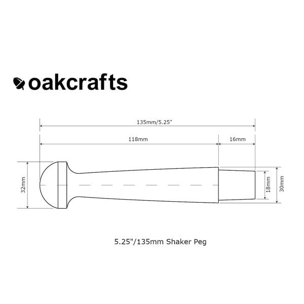 Jumbo Birch Shaker Peg 5.25"/135mm