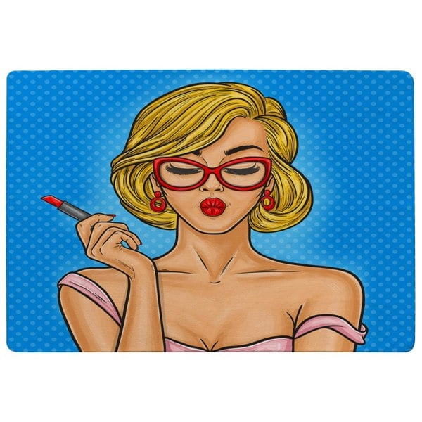 Benjamin Tate Design Pop art illustration woman paints her lips (Rug)
