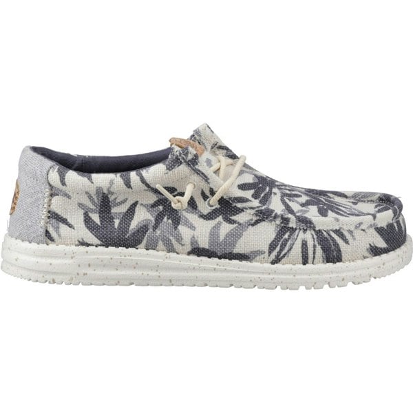 HEYDUDE Wally Palm Jute Jute Men's Egret/Cloud Blue Moccasins Shoes