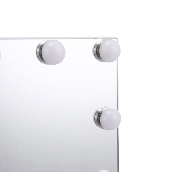White Rectangle Tabletop Hollywood LED Vanity Mirror-58x48cm LED Make Up Mirrors Living and Home