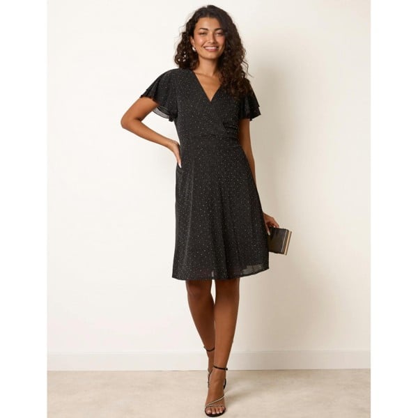 Blue Vanilla Diamante Wrap Dress