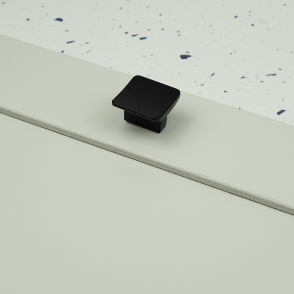 Handle & Home Matt Black Small Square Kitchen Cabinet Knob