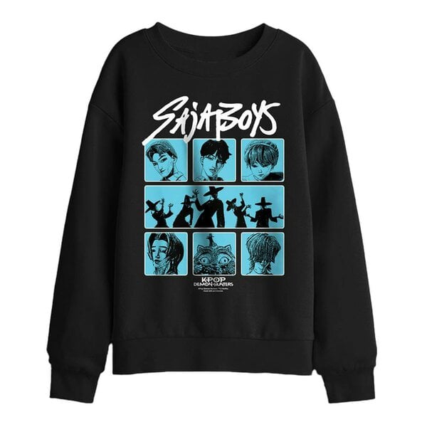 K-Pop Demon Hunters Childrens/Kids Saja Boys Posterized Square Sweatshirt - Black