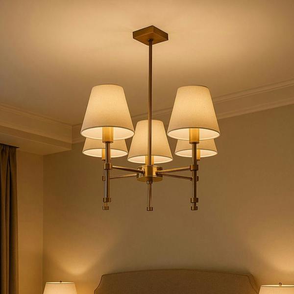 Pagazzi Lighting Taliah 5-Light Antique Brass Semi-Flush Ceiling Light