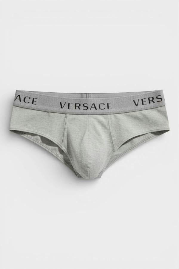 Versace Low Rise Slip Underwear Grey Black