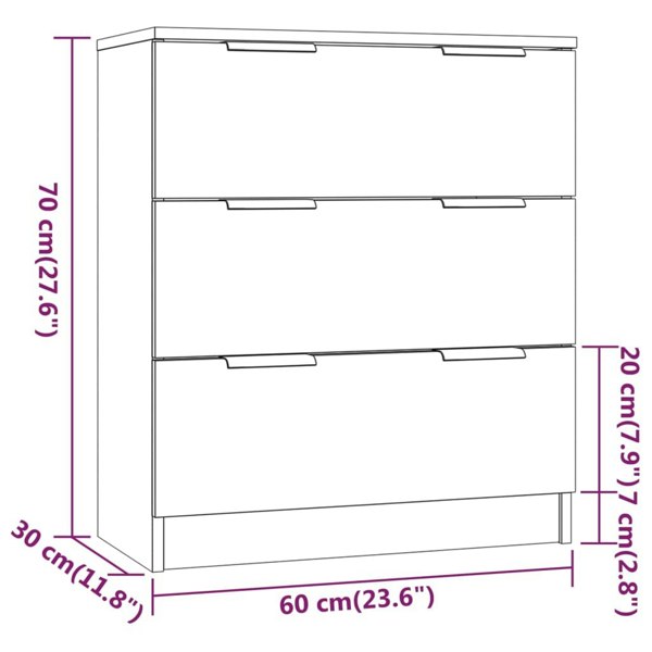 Berkfield Sideboard Concrete Grey 60x30x70 cm Engineered Wood