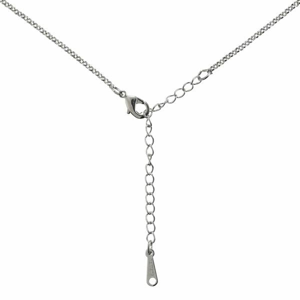 Double Drop Pendant Necklace with a Blue Cubic Zirconia Gemstone - namana.london
