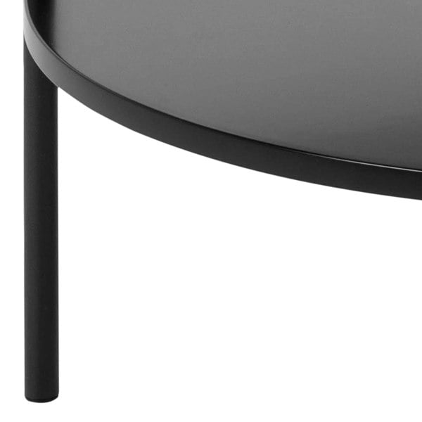 Furniture To Go Goldington Round Coffee Table with Black Marble Melamine Top & Black Legs