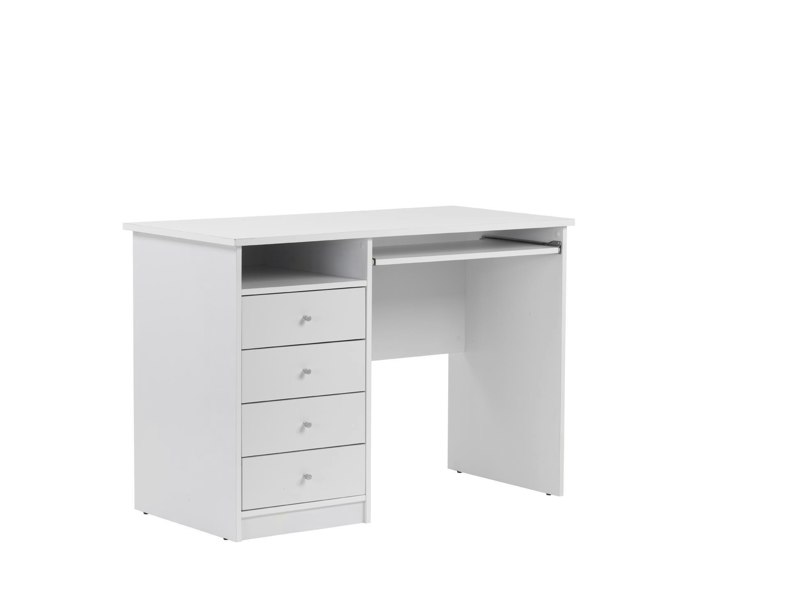 Dorel Home Marymount Desk with Sliding Shelf & 3 Drawers in White