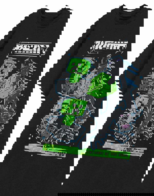 Minecraft Mens Black Beware Of The Dark Short Sleeved T-Shirt