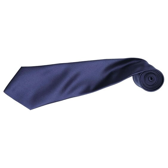 Premier Mens Plain Satin Tie (Narrow Blade) (Pack of 2) - Navy