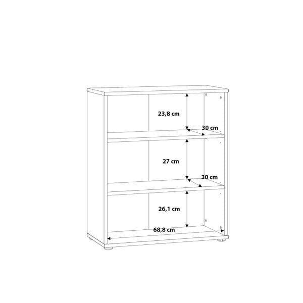 Wyld Haus Bucharest Low Wide 2 Shelf Vintage Oak Wooden Bookcase