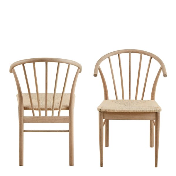 Wyld Haus Set of 2 Buenos Aires White Oak Wood Dining Chair