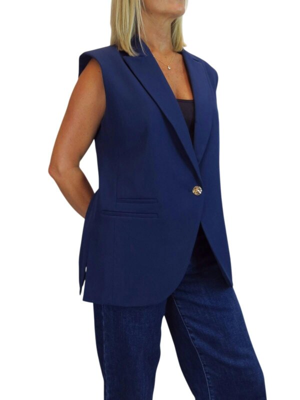 Paulo Due Oversized Sleeveless Blazer Waistcoat