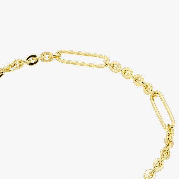 T. H. Baker 9ct Yellow Gold 7.5ch Figaro Chain T-Bar Bracelet HFTC-420-9Y-7.5