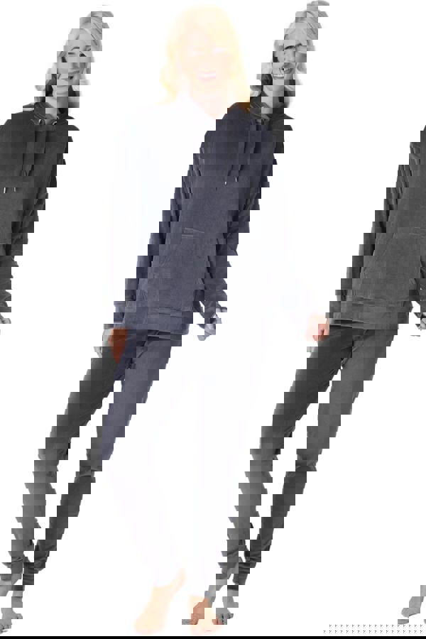 Camille Charcoal Supersoft Velour Loungewear Pyjama Set