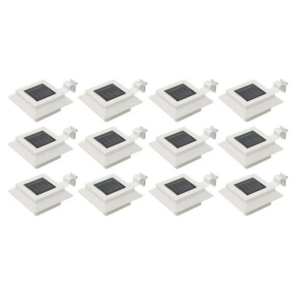 Berkfield Outdoor Solar Lamps 12 pcs LED Square 12 cm White