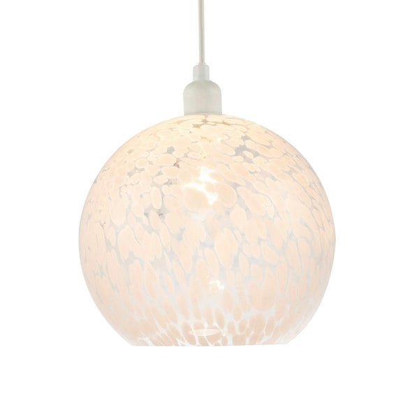 Modern Opal White Snowflake 25cm Glass Pendant Ceiling Lighting Shade Image 1