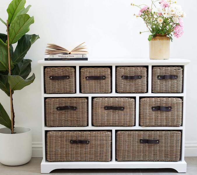 Tetbury 9 Drawer White Storage Unit with Extra-Strong Baskets