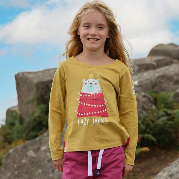 Lazy Jacks LJ99C - Girls Long Sleeve Printed Top - Heather