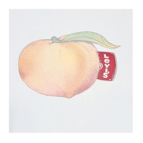 Levis Womens/Ladies Criss Cross Peach Boxy T-Shirt - White/Peach - 