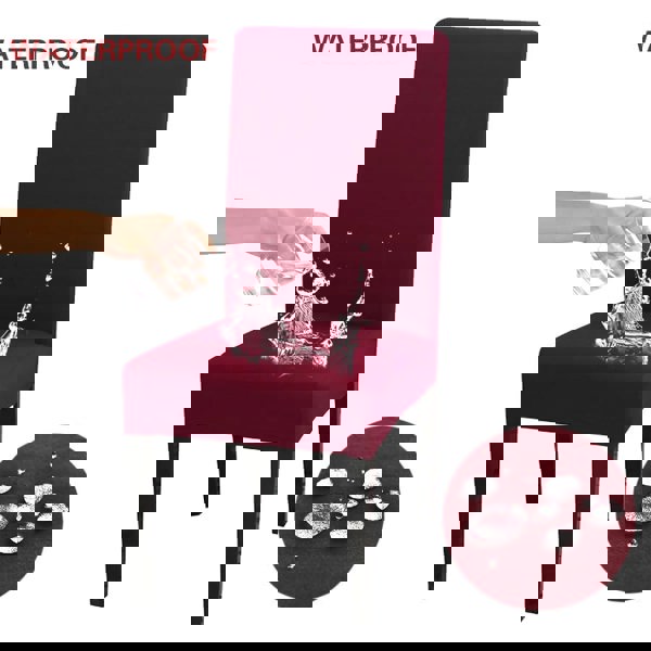 Anyseat Chair Cover Wine Red with Anti-Dirt and Waterproof Elastic Material for Dining Room Kitchen Wedding Hotel Banquet Restaurant