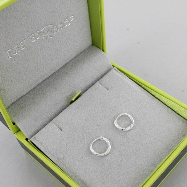 Small Twist Huggie Hoop Earrings - Reeves & Reeves