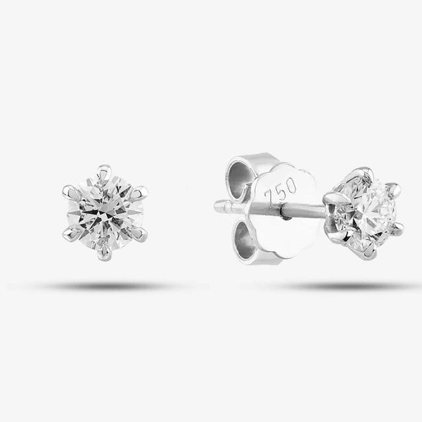 T. H. Baker 18ct White Gold 0.76ct Brilliant Cut Diamond Stud Earrings 04-80-033/24-01-641/642