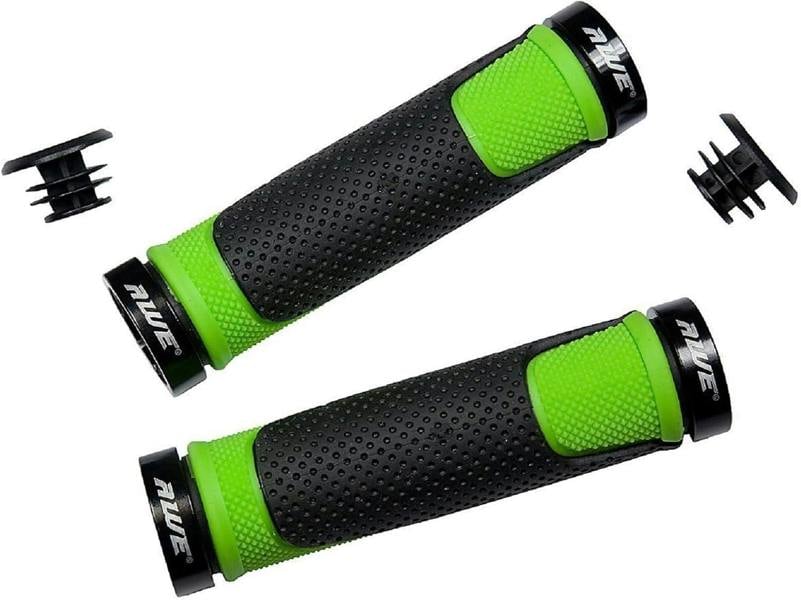 Awe AWEGrip™ Alloy BMX MTB Bike/Bicycle Handlebar Black/Green Locking Grips
